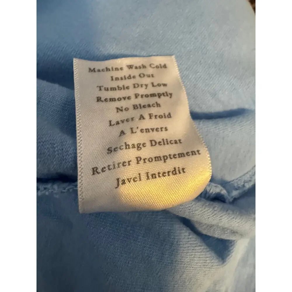 Frank & Eileen Cory Vintage Muscle Tee Dress Blue Cotton Made USA Large